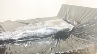 Bodysuit five layers and mummification wrap orgasm