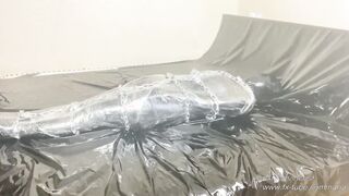 Bodysuit five layers and mummification wrap orgasm