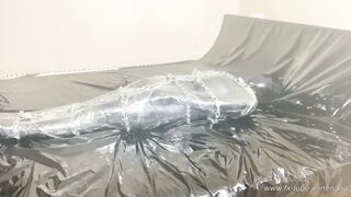 Bodysuit five layers and mummification wrap orgasm