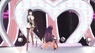 【MMD R-teenie SEX DANCE】HOT INSANE SEX 3 WAY HUGE PERVERSE BOOTY ROUGH SEX 激しいセックス [MMD]