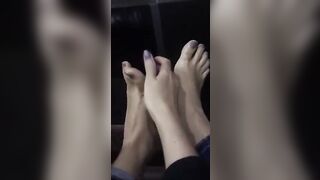 Footwork on sex toy