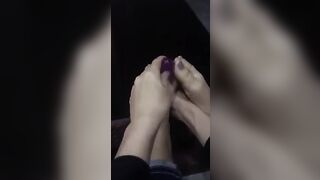 Footwork on sex toy