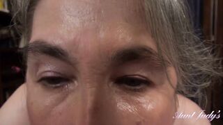 Aunt Judy's - 50yo Full-Bush Step-Aunt Grace JACKS YOU OFF & BLOWS YOUR PENIS
