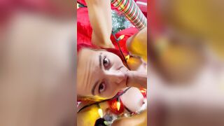 To got off sexsual list Mrs Claus takes Mr Claus’ long penis facefuck & facial like a incredible sluts