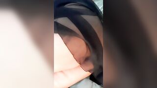 stockings striptease! Old Hispanic unshaved snatch