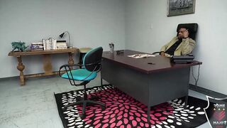 Almost Shaved Secretary Riley Nixon Gets Cumshot From Boss Rome