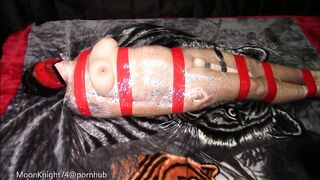 Consensual Mummification - 30 minute Electro anal plug & Magic wand leads to multiple orgasms