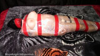 Consensual Mummification - 30 minute Electro anal plug & Magic wand leads to multiple orgasms