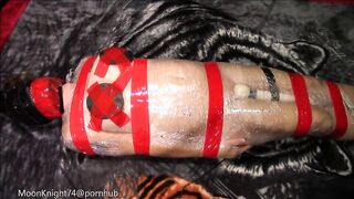 Consensual Mummification - 30 minute Electro anal plug & Magic wand leads to multiple orgasms