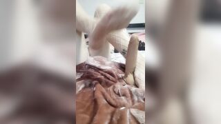 Dick kicking and ball squeeze inside fishnets