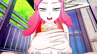 MEI HATSUME GIVE A BOOBJOB TO DEKU - MY HERO ACADEMIA ANIMATED
