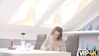 VIP4K. Thin demonstrates natural body to mature man and gets