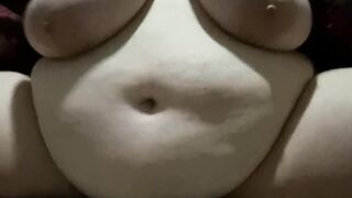 bbw belly play with long boobs