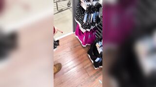 Outside dressing room fellatio