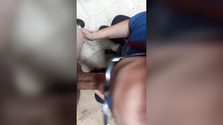 Red oral sex cougar sloppy oral sex cum drink