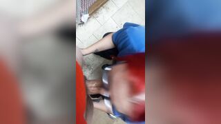 Red oral sex cougar sloppy oral sex cum drink