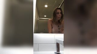 Trying to cum on the sink into Walmart while smoking blunt