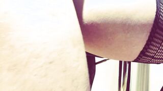 LONG BUTT BIMBO inside tights get STRANGER'S ROUGH DICK AND CREAMY SNATCH BONED! NOISY GROANING ORGASM!