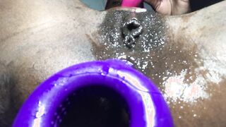Double penetration with sex toy vibrator
