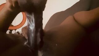 CREAMY BLACK MASTURBATION