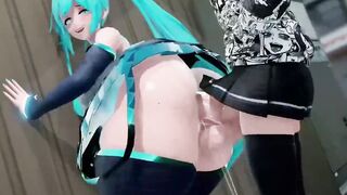 【MMD R-19 yo SEX DANCE】FUTA SEXUAL BOOTY SENSUAL BOOTY PLOWED ROUGH SEX ハードセックス [MMD]