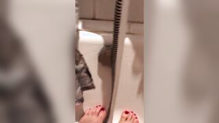 Fit bimbos Masturbating Using Shower Into A Gym Restroom Amateur