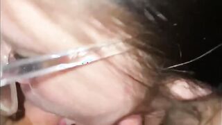 SUPER SEXY WHITE WOMEN INTO GLASSES ! HARDCORE FACE NAILED ! W/ Big Facial into The End!