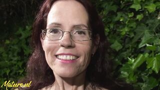 Ginger Housewife Deepthroats a Long African Penis Outdoor