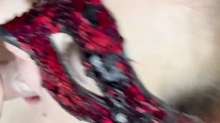 Cougar suck my long cock and she took my warm cum inside her mouth ♥️
