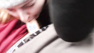 blown into the vehicle after getting cum into her mouth