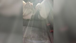 Skank masturbating inside vehicle