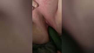 Peruvian daddy fucks red head plus size GF with massive cucumber squirts all over