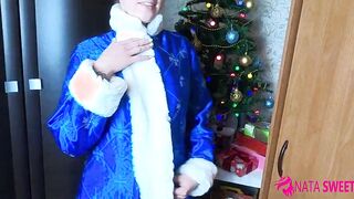 Russian Snow Maiden knows how to wish you Merry Christmas