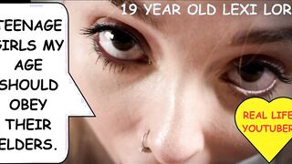 Mature man instructs nervous nineteen year older Lexi Lore how