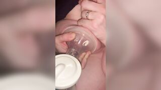 Pregnant breeding milking her huge humongous lactating hooters with her breast pump