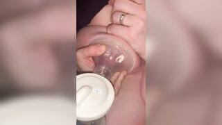 Pregnant breeding milking her huge humongous lactating hooters with her breast pump