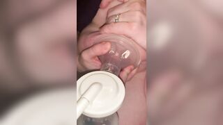 Pregnant breeding milking her huge humongous lactating hooters with her breast pump
