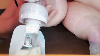 Pumping & Sucking Off & squeezing & squirting MILK from my big bbw boobies. Milk pumped on VAGINA 
