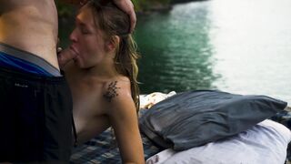 Hubby Fucks Blonde Ex-Wife into Outdoors at Summersville Lake Doggy Style Anal & Jizzed on Her Back!