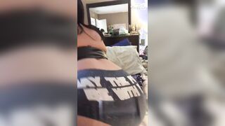 sexy Hispanic baddie spanking herself