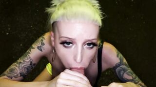 Lusty chav teenagers year older sucks penis and takes BIG facial in
