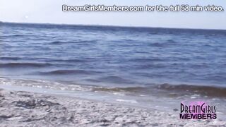 Huge Boob Dark Haired Gets Naked At The Beach With No Care