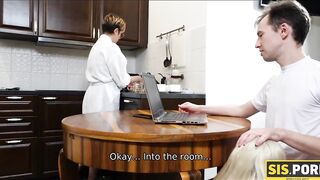 SIS. PORN. women with no breasts likes impudent pastime that includes filthy