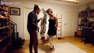 Submissive women lead on leash: Spanked, Nipple clamps & having fun