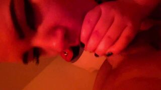 Lola Queen give me blowjob into the red room for Christmas