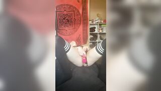 babe sluts tries new triple stimulator vibe