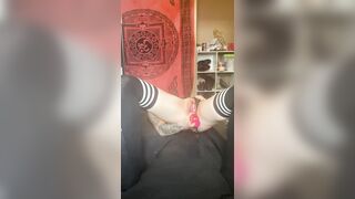 babe sluts tries new triple stimulator vibe