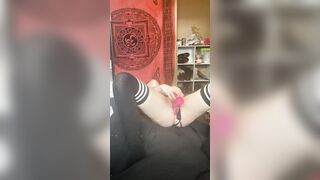 babe sluts tries new triple stimulator vibe