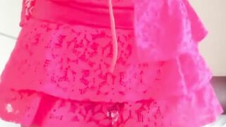 HAVING FUN WITH MY BOOBIES INSIDE A PINK SKIRT