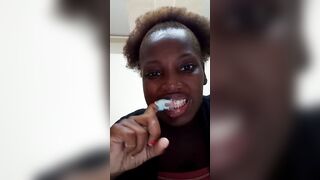 Cleaning Teeth After Giving Fellatio Inside Outside Toilet To Co Worker At The Office